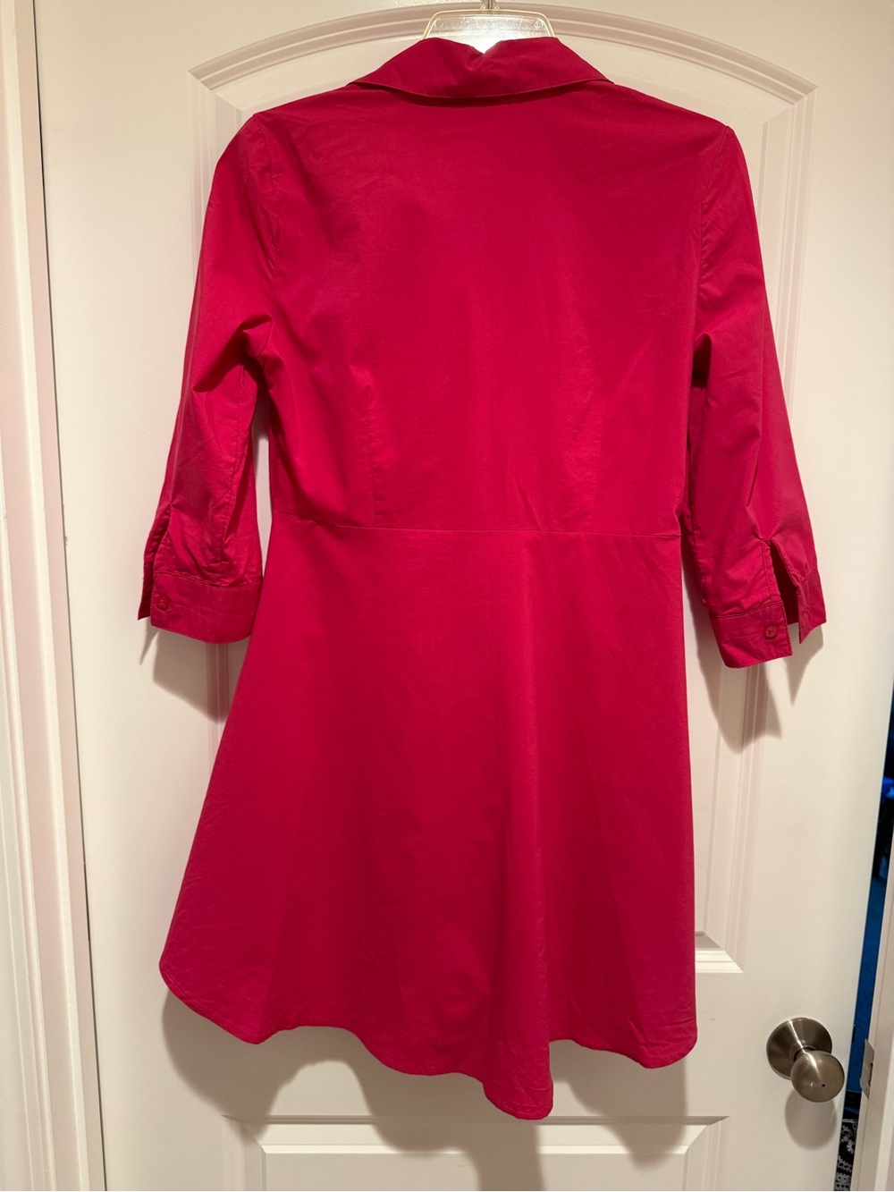New York & Company Fuchsia Button-Front Tunic Dress - Picture 5 of 12